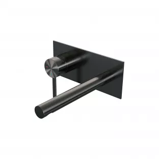 Brauer Edition inbouw wastafelmengkraan - rechte uitloop - afdekplaat - model A - hendel links - geborsteld gunmetal PVD