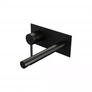 Brauer Edition inbouw wastafelmengkraan - rechte uitloop - afdekplaat - model A - hendel links - mat zwart