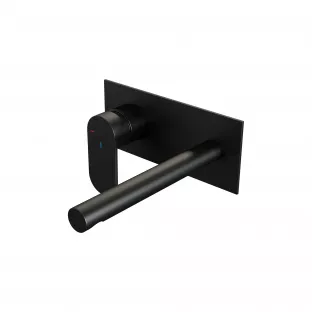 Brauer Edition inbouw wastafelmengkraan - rechte uitloop - afdekplaat - model C - hendel links - mat zwart