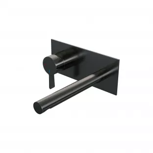 Brauer Edition inbouw wastafelmengkraan - rechte uitloop - afdekplaat - model E - hendel links - geborsteld gunmetal PVD