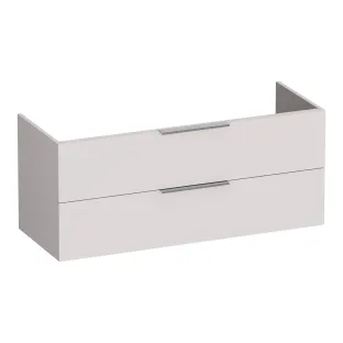 Brauer Elevate wastafelonderkast excl. opleggrepen - 120x46x50 cm - 2 laden greeploos - 2 sifonuitsparingen - MDF gelakt - Mat Zand
