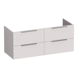 Brauer Elevate wastafelonderkast excl. opleggrepen - 120x46x50 cm - 4 laden greeploos - 2 sifonuitsparingen - MDF gelakt - Mat Zand