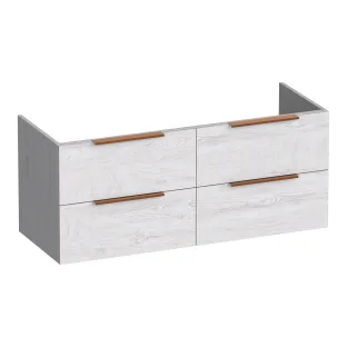 Brauer Elevate wastafelonderkast excl. opleggrepen - 120x46x50 cm - 4 laden greeploos - 2 sifonuitsparingen - MFC - Forest Seashell