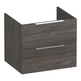 Brauer Elevate wastafelonderkast excl. opleggrepen - 60x46x50 cm - 2 laden greeploos - 1 sifonuitsparing - MFC - Driftwood