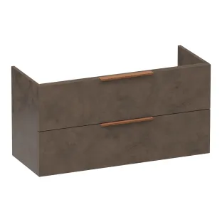 Brauer Elevate wastafelonderkast ondiep excl. opleggrepen - 100x39x50 cm - 2 laden greeploos - 1 sifonuitsparing - MFC - Erosion