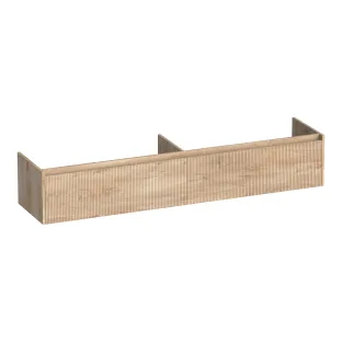 Brauer Embrace Wavy wastafelonderkast - 200x46x35 cm - 2 laden greeploos - 2 sifonuitsparingen - MFC - Forest Wheat