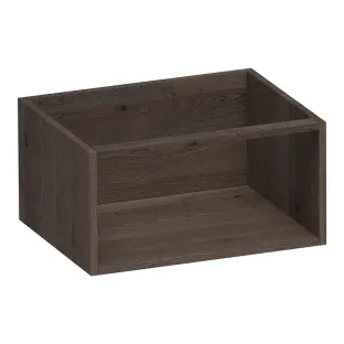 Brauer Flourish bijkast met 1 opbergvak - 60x46x30 cm - doorlopende lamellen - Massief eiken zwart