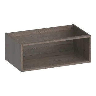 Brauer Flourish bijkast met 1 opbergvak - 80x46x30 cm - doorlopende lamellen - Massief eiken zwart