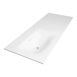 Brauer Glacier wastafel links - fine stone - 120x46 cm - 1 wasbak - 0 kraangaten - Mat wit