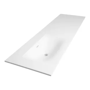 Brauer Glacier wastafel links - fine stone - 160x46 cm - 1 wasbak - 0 kraangaten - Mat wit