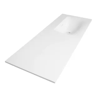 Brauer Glacier wastafel rechts - fine stone - 120x46 cm - 1 wasbak - 0 kraangaten - Mat wit