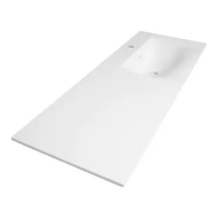 Brauer Glacier wastafel rechts - fine stone - 120x46 cm - 1 wasbak - 1 kraangat - Mat wit