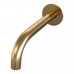 Brauer Gold Edition Gebogen baduitloop - 20 cm - Rozet - Geborsteld goud PVD