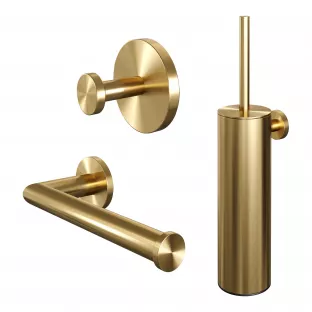 Brauer Gold Edition toilet accessoire set 3-in-1 - geborsteld goud PVD