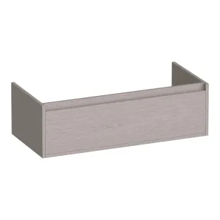 Brauer Hope wastafelonderkast - 100x46x30 cm - 1 lade greeploos - 1 sifonuitsparing - MFC - Timber Greige