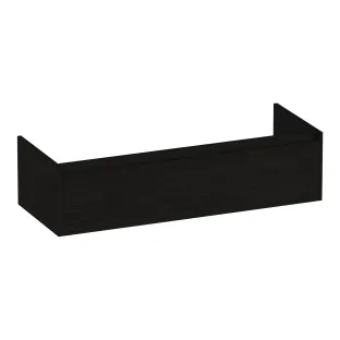 Brauer Hope wastafelonderkast - 120x46x30 cm - 2 laden greeploos - 2 sifonuitsparingen - MFC - Timber Black