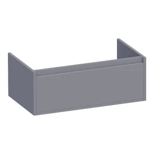 Brauer Hope wastafelonderkast - 80x46x30 cm - 1 lade greeploos - 1 sifonuitsparing - MDF gelakt - Mat Grijs