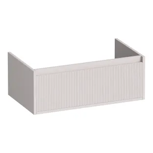 Brauer Hope Wavy wastafelonderkast - 80x46x30 cm - 1 lade greeploos - 1 sifonuitsparing - MDF gelakt - Mat Zand