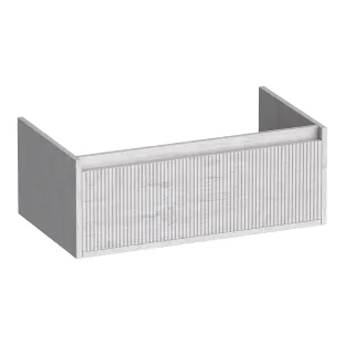 Brauer Hope Wavy wastafelonderkast - 80x46x30 cm - 1 lade greeploos - 1 sifonuitsparing - MFC - Forest Seashell