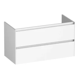 Brauer Inspire wastafelonderkast - 100x46x55 cm - 2 laden greeploos - 1 sifonuitsparing - MDF gelakt - Mat Wit