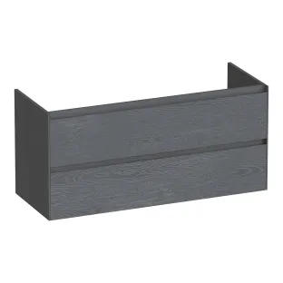 Brauer Inspire wastafelonderkast - 120x46x55 cm - 2 laden greeploos - 2 sifonuitsparingen - MFC - Timber Grey