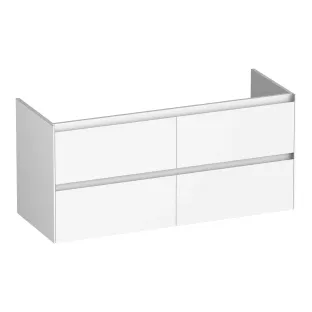 Brauer Inspire wastafelonderkast - 120x46x55 cm - 4 laden greeploos - 2 sifonuitsparingen - MDF gelakt - Mat Wit