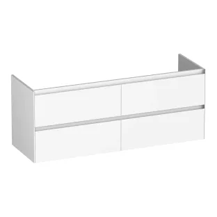 Brauer Inspire wastafelonderkast - 140x46x55 cm - 4 laden greeploos - 2 sifonuitsparingen - MDF gelakt - Mat Wit