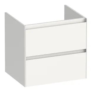 Brauer Inspire wastafelonderkast - 60x46x55 cm - 2 laden greeploos - 1 sifonuitsparing - MDF gelakt - Glans wit