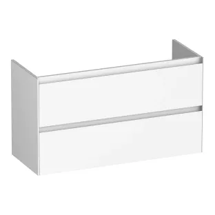 Brauer Inspire wastafelonderkast ondiep - 100x39x55 cm - 2 laden greeploos - 1 sifonuitsparing - MDF gelakt - Mat Wit