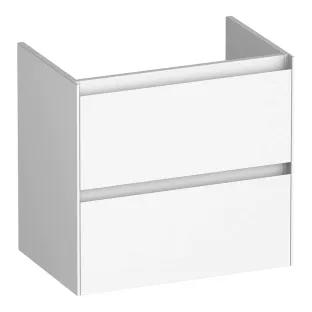 Brauer Inspire wastafelonderkast ondiep - 60x39x55 cm - 2 laden greeploos - 1 sifonuitsparing - MDF gelakt - Mat Wit