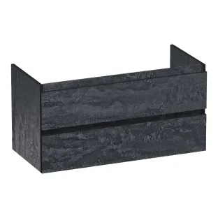 Brauer Joy Edge wastafelonderkast - 100x46x50 cm - 2 laden greeploos - 1 sifonuitsparing - MFC - Damascus