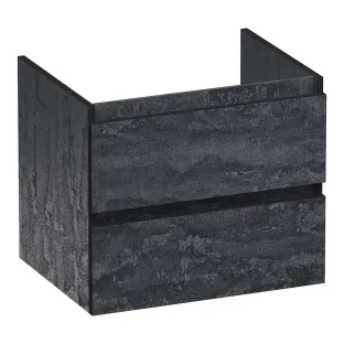 Brauer Joy Edge wastafelonderkast - 60x46x50 cm - 2 laden greeploos - 1 sifonuitsparing - MFC - Damascus