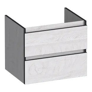 Brauer Joy Edge wastafelonderkast - 60x46x50 cm - 2 laden greeploos - 1 sifonuitsparing - MFC - Forest Seashell