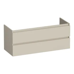 Brauer Joy wastafelonderkast - 120x46x50 cm - 2 laden greeploos - 1 sifonuitsparing - MDF gelakt - Mat Beige