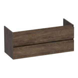 Brauer Joy wastafelonderkast - 120x46x50 cm - 2 laden greeploos - 2 sifonuitsparingen - MFC - Grove