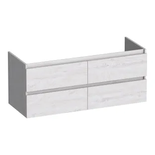 Brauer Joy wastafelonderkast - 120x46x50 cm - 4 laden greeploos - 2 sifonuitsparingen - MFC - Forest Seashell