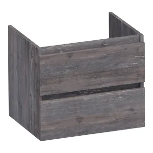 Brauer Joy wastafelonderkast - 60x46x50 cm - 2 laden greeploos - 1 sifonuitsparing - MFC - Driftwood
