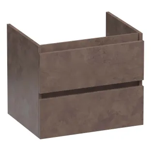 Brauer Joy wastafelonderkast - 60x46x50 cm - 2 laden greeploos - 1 sifonuitsparing - MFC - Erosion