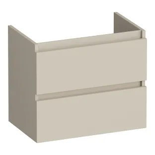 Brauer Joy wastafelonderkast ondiep - 60x39x50 cm - 2 laden greeploos - 1 sifonuitsparing - MDF gelakt - Mat Beige