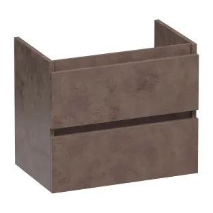 Brauer Joy wastafelonderkast ondiep - 60x39x50 cm - 2 laden greeploos - 1 sifonuitsparing - MFC - Erosion