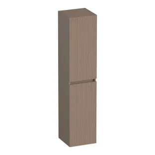 Brauer Joy Wavy hoge kast - 160x35x35 cm - 2 deuren links- of rechtsdraaiend - greeploos - MDF gelakt - Mat mokka