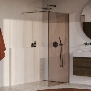 Brauer Oblivion inloopdouche - Brons glas - 90x200 cm - Glascoating - Geborsteld Gunmetal