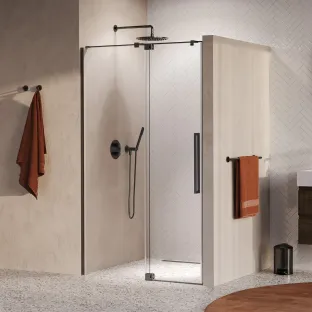 Brauer Stellar nisdeur - 2-delig - 100x200 cm - omkeerbaar - Glascoating - Helder - Geborsteld Gunmetal