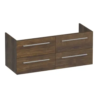Brauer Trust wastafelonderkast excl. opbouwgrepen - 120x46x50 cm - 4 laden greeploos - 2 sifonuitsparingen - MFC - Grove