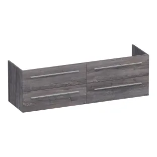 Brauer Trust wastafelonderkast excl. opbouwgrepen - 160x46x50 cm - 4 laden greeploos - 2 sifonuitsparingen - MFC - Driftwood
