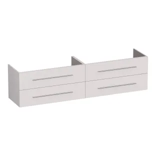 Brauer Trust wastafelonderkast excl. opbouwgrepen - 200x46x50 cm - 4 laden greeploos - 2 sifonuitsparingen - MDF gelakt - Mat Zand