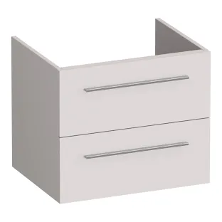 Brauer Trust wastafelonderkast excl. opbouwgrepen - 60x46x50 cm - 2 laden greeploos - 1 sifonuitsparing - MDF gelakt - Mat Zand