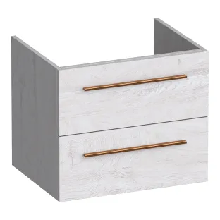 Brauer Trust wastafelonderkast excl. opbouwgrepen - 60x46x50 cm - 2 laden greeploos - 1 sifonuitsparing - MFC - Forest Seashell