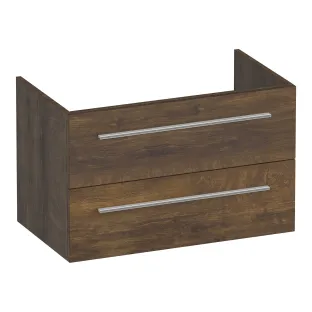 Brauer Trust wastafelonderkast excl. opbouwgrepen - 80x46x50 cm - 2 laden greeploos - 1 sifonuitsparing - MFC - Grove