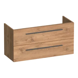 Brauer Trust wastafelonderkast ondiep excl. opbouwgrepen - 100x39x50 cm - 2 laden greeploos - 1 sifonuitsparing - MFC - Chateau